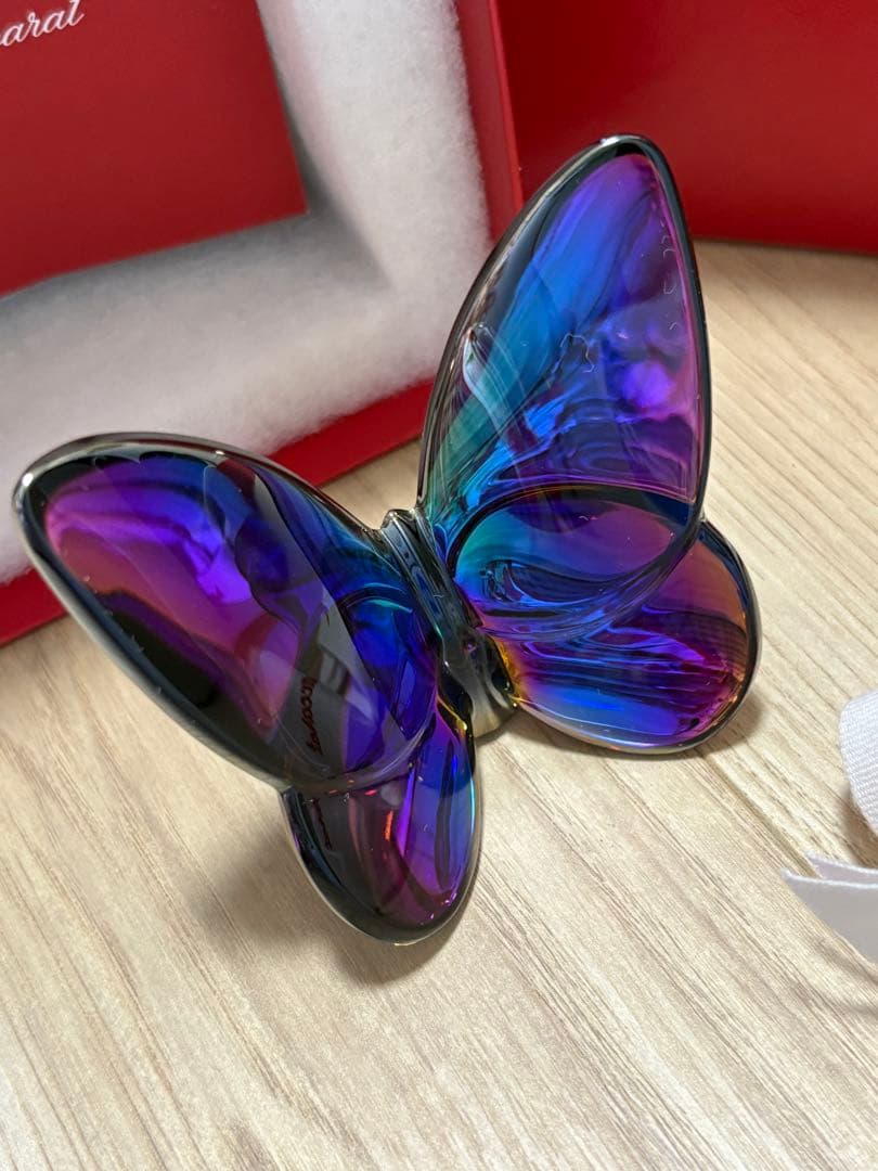 高島屋購入　バカラ　ラッキーバタフライ　スカラべブルー