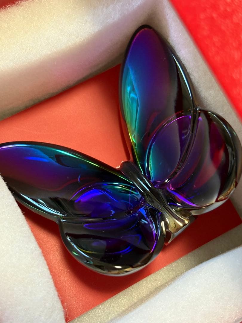 高島屋購入　バカラ　ラッキーバタフライ　スカラべブルー