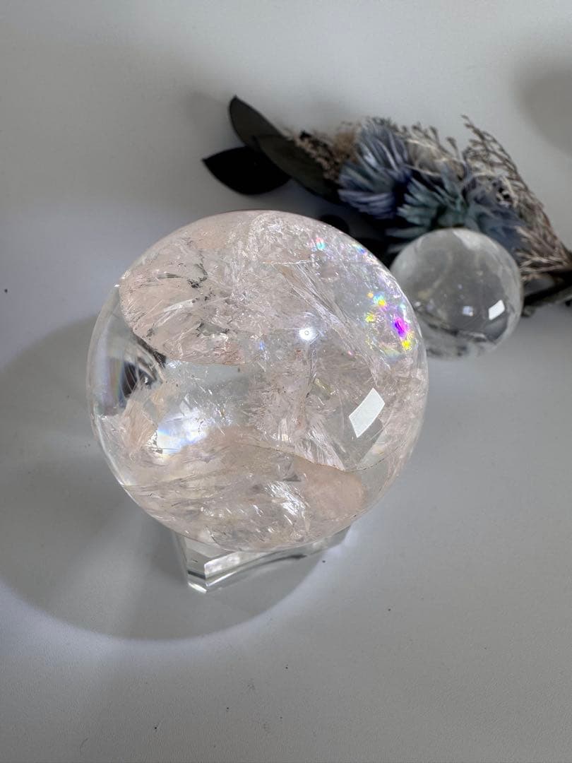 ピンクアゼツライト(流通名) ピンククォーツ　ピンク水晶　スフィア　ピンク