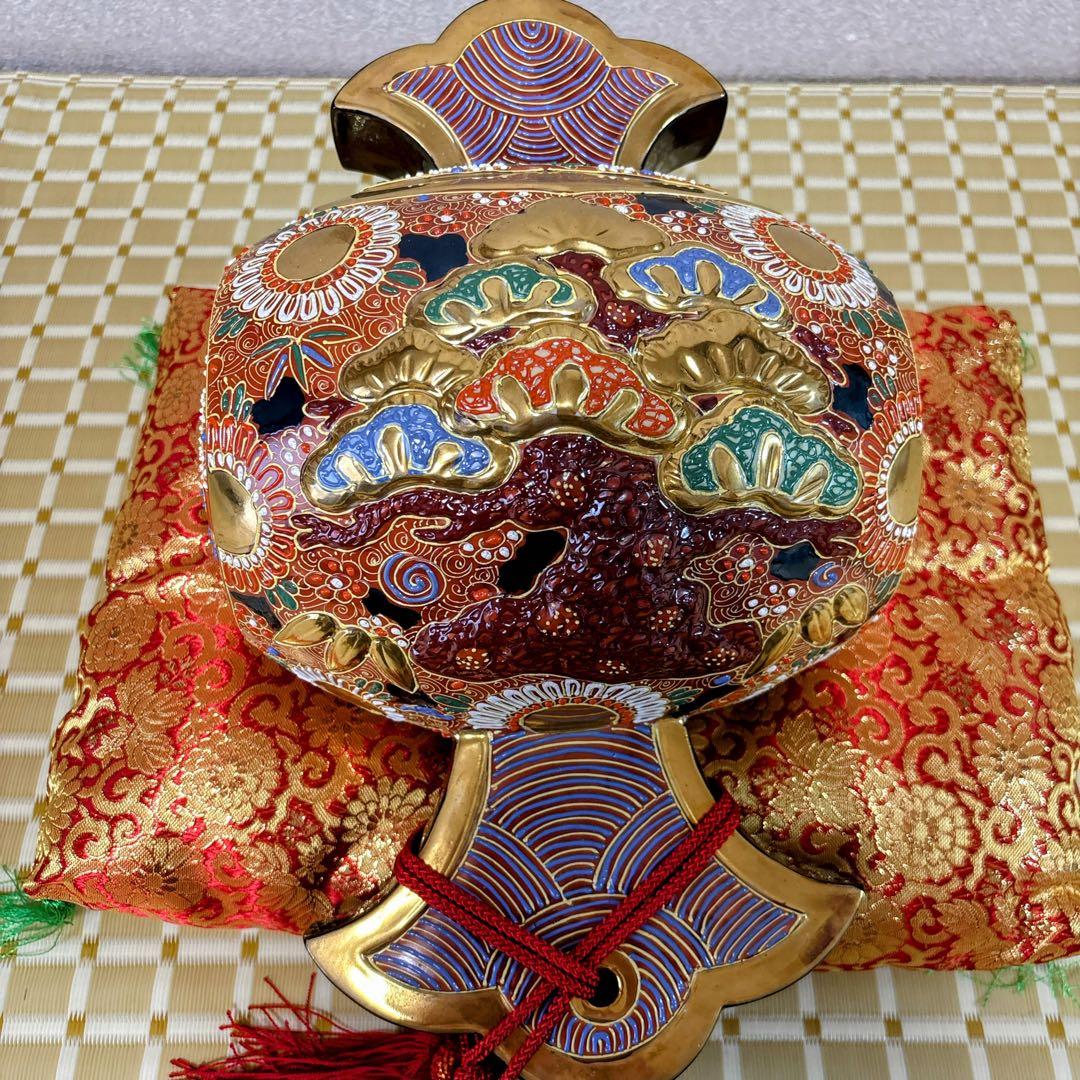 九谷焼　金彩　12号小槌・盛　打ち出の小槌　小槌　横幅38cm