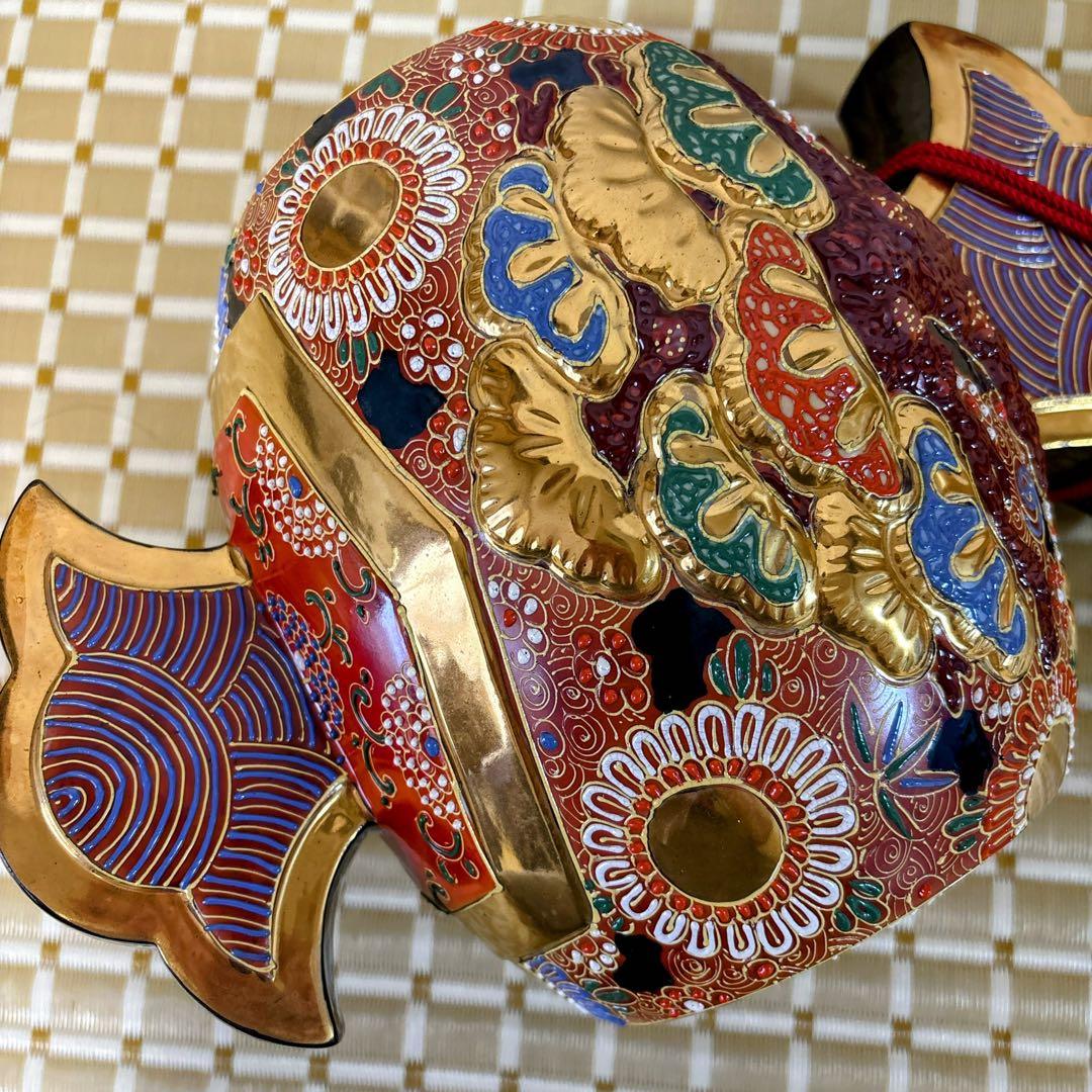 九谷焼　金彩　12号小槌・盛　打ち出の小槌　小槌　横幅38cm