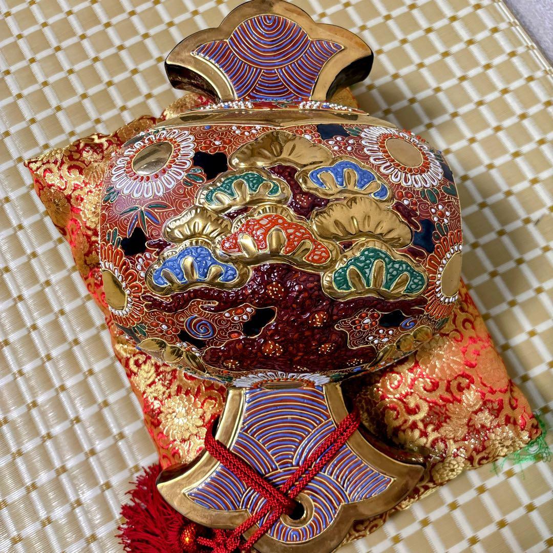 九谷焼　金彩　12号小槌・盛　打ち出の小槌　小槌　横幅38cm