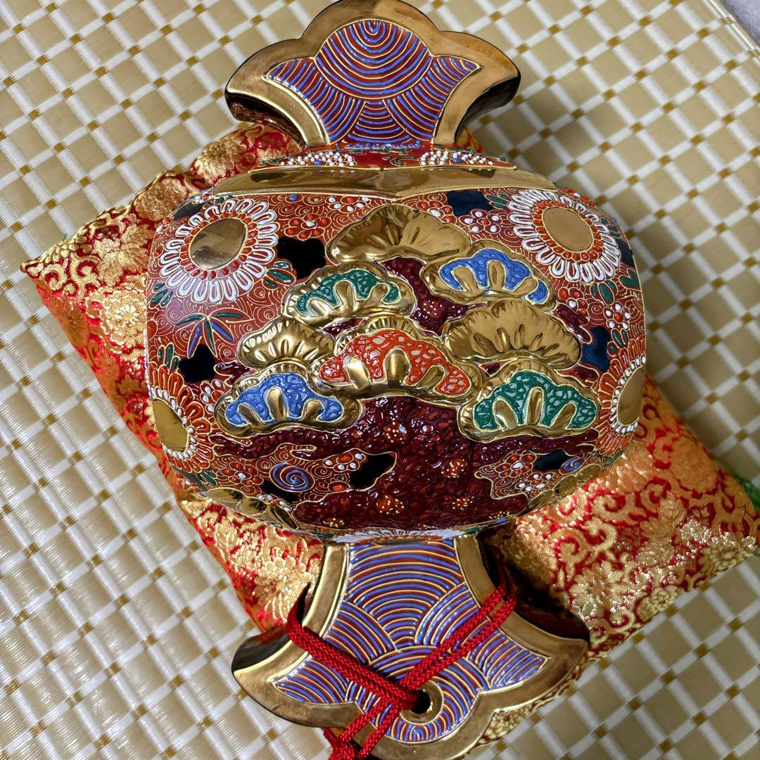 九谷焼　金彩　12号小槌・盛　打ち出の小槌　小槌　横幅38cm
