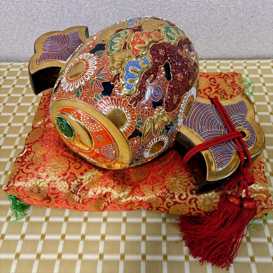 九谷焼　金彩　12号小槌・盛　打ち出の小槌　小槌　横幅38cm