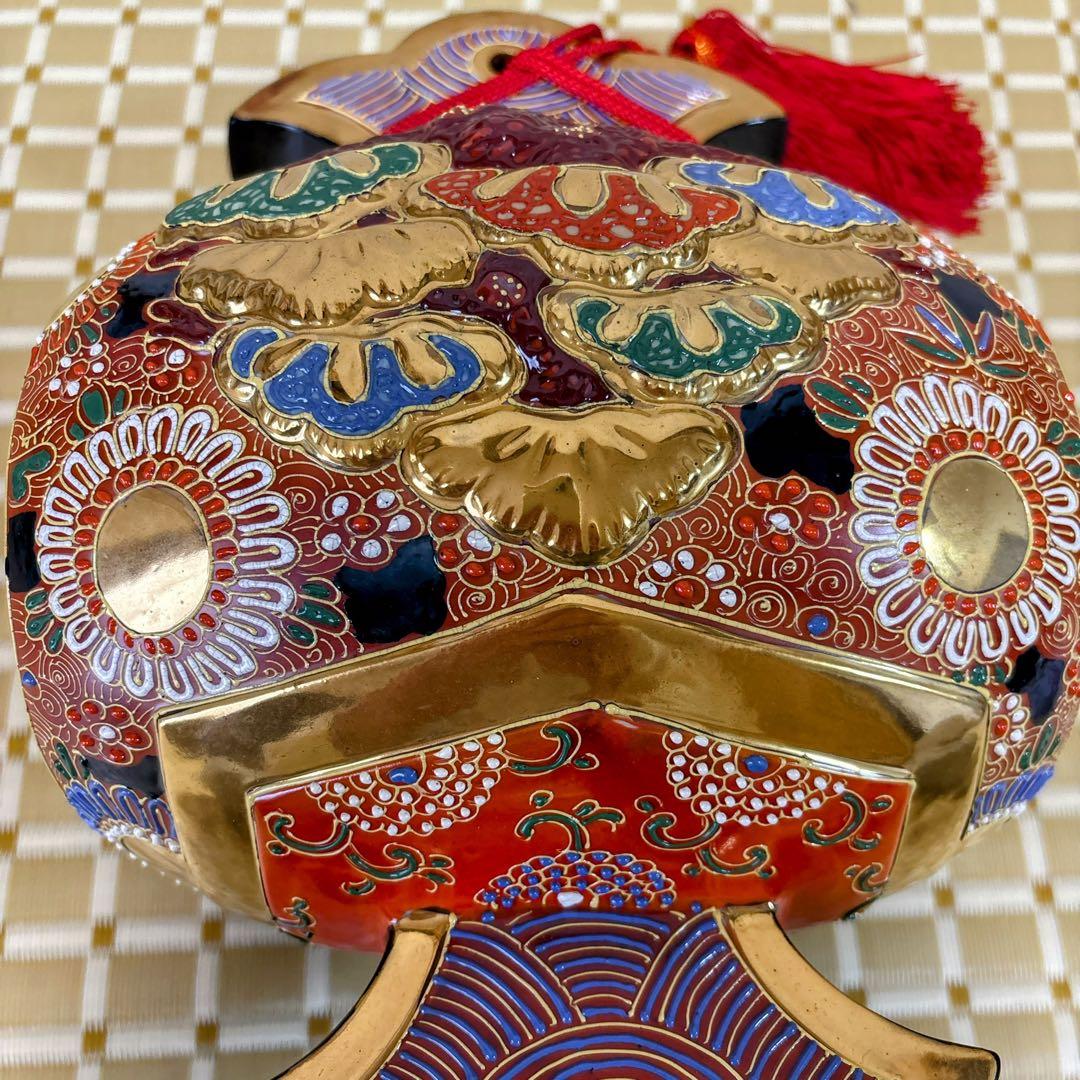 九谷焼　金彩　12号小槌・盛　打ち出の小槌　小槌　横幅38cm