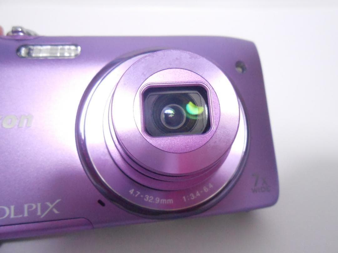 【極美品・返品保証】　ニコン　Nikon COOLPIX S3500 パープル