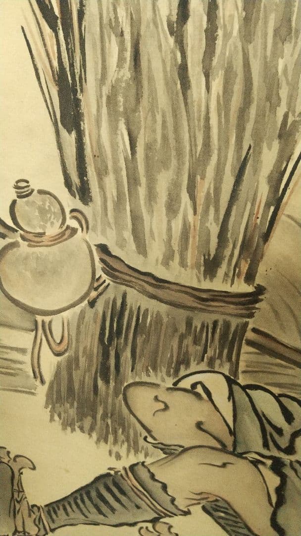 宋紫石　人物画　絹本掛軸　真贋不明