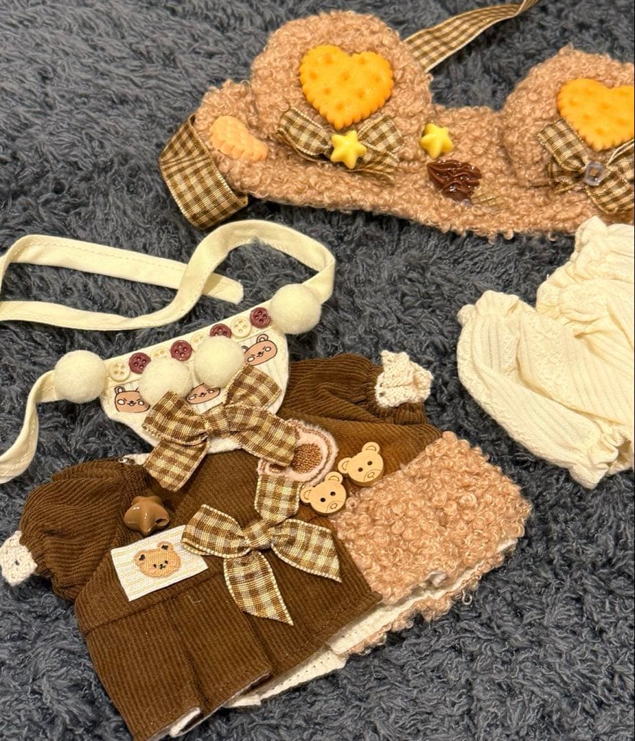 20cm完売レア限定熊ちゃんクッキー風着せ替えぬいぐるみ服セット♪