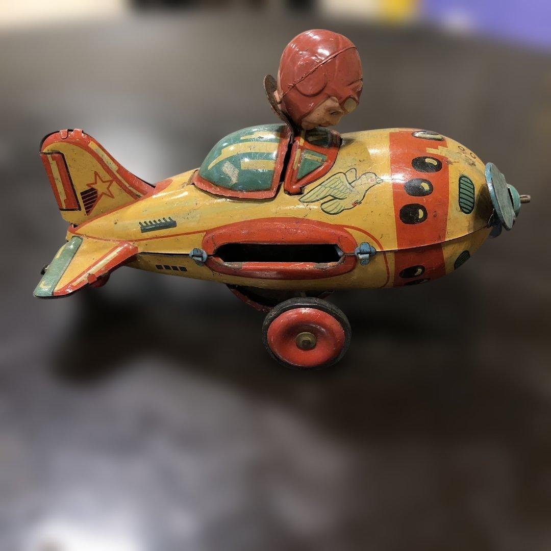 ヴィンテージ 飛行機　ブリキ おもちゃ　軍隊