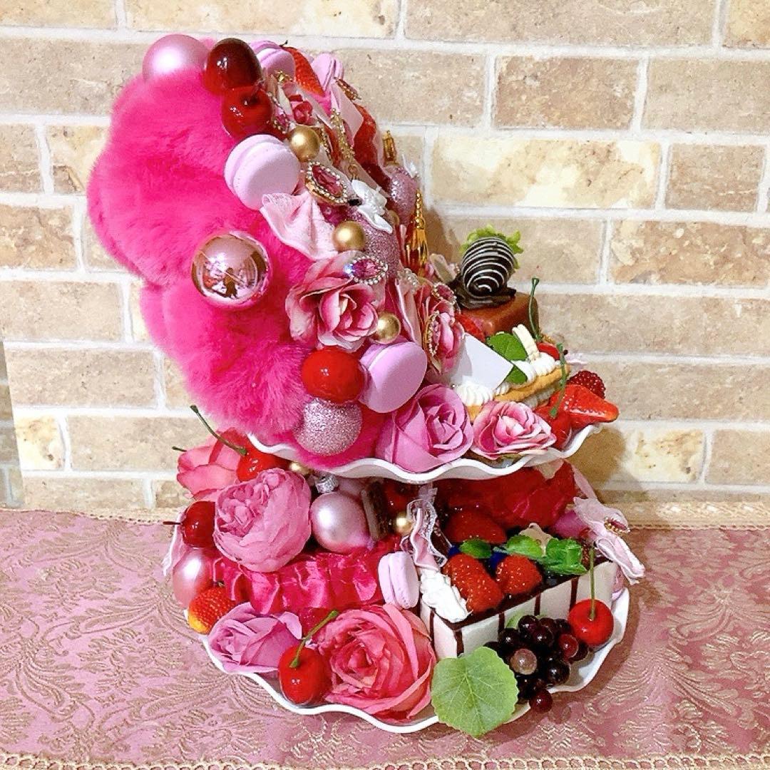 メルヘンなスイーツフラワーアレンジ♡バレンタインフラワーアレンジ♡造花アレンジ