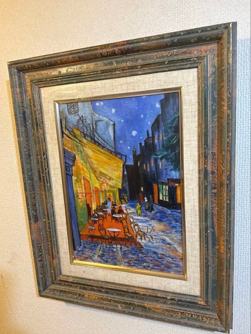 肉筆画　Café Terrace at Night オマージュ