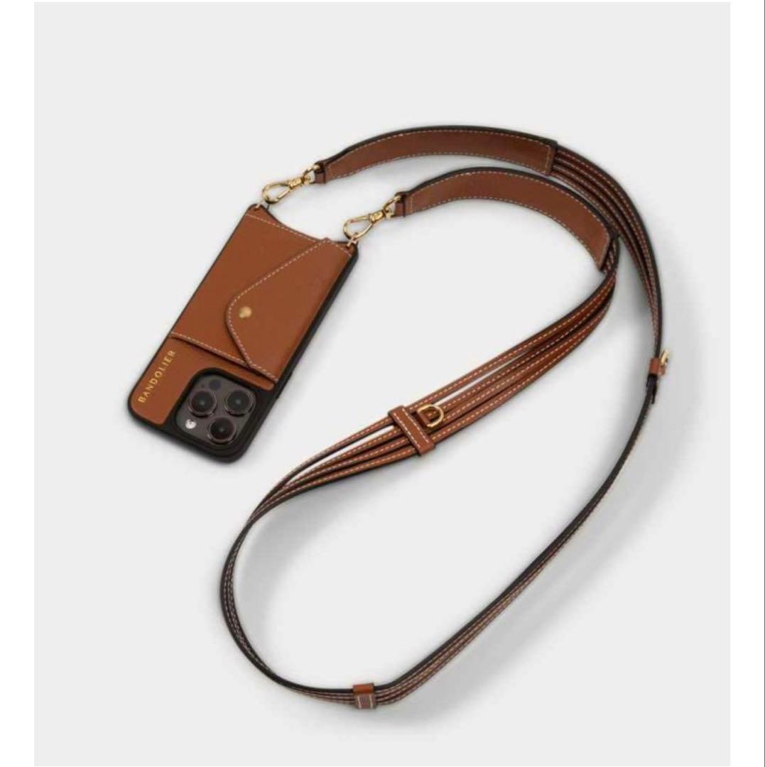 BANDOLIER iPhone15ケース カードポケットストラップ付き