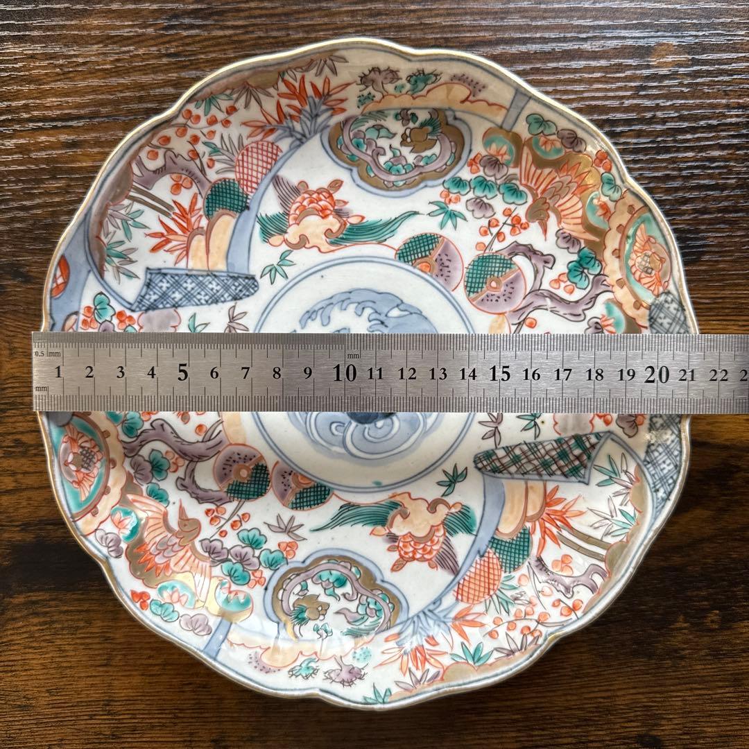 明治時代、伊万里、吉祥文様、七寸、宝珠、龍、蓑亀、ふくら雀、すぐ匿名発送、A