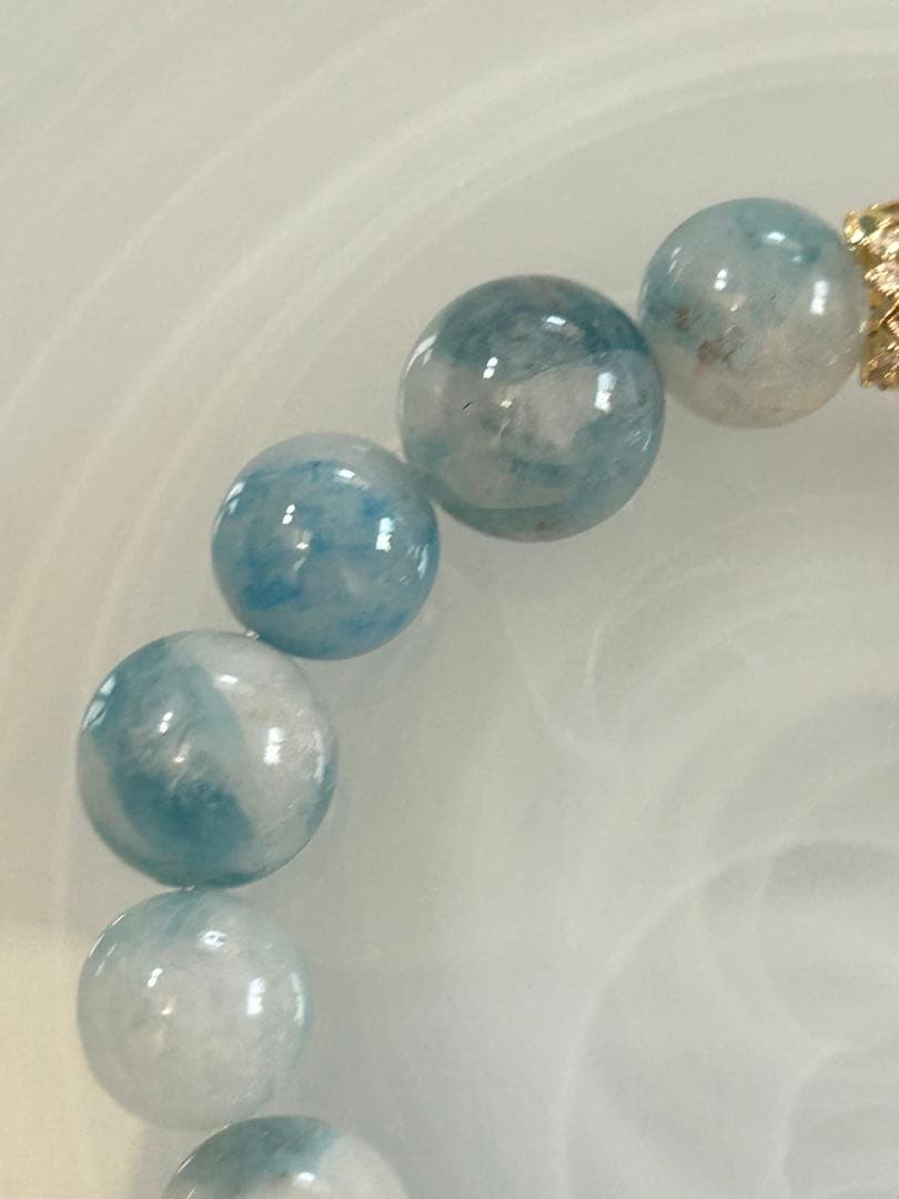 アクアマリンシリカと水晶のブレスレット