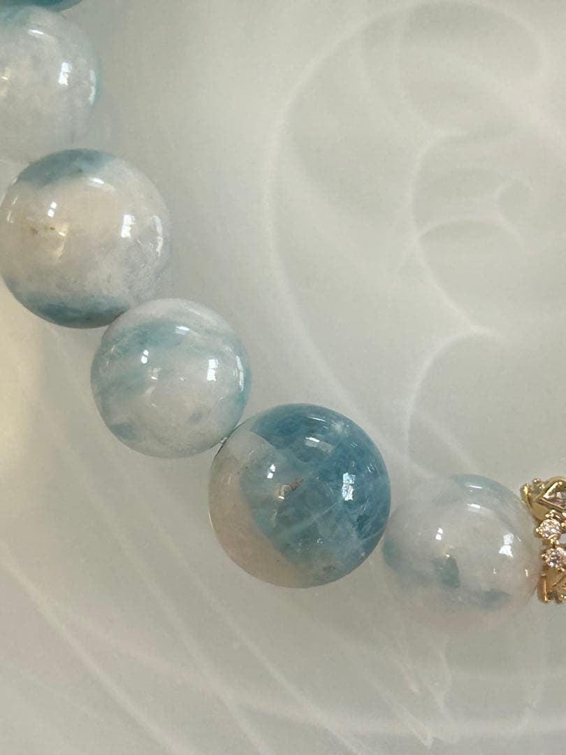 アクアマリンシリカと水晶のブレスレット