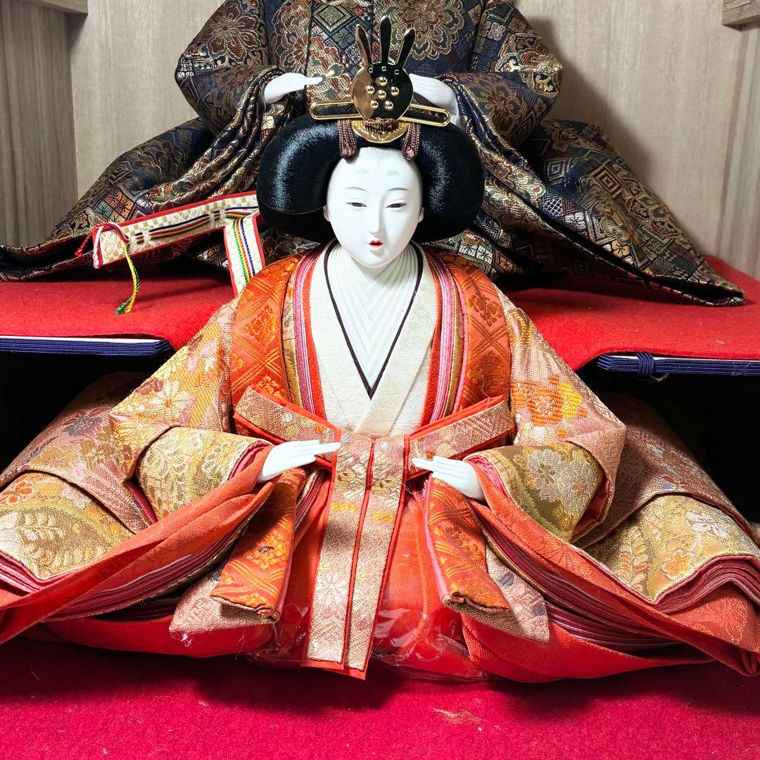 人形のモリシゲ 雛人形 男雛 女雛 箱付き 2体