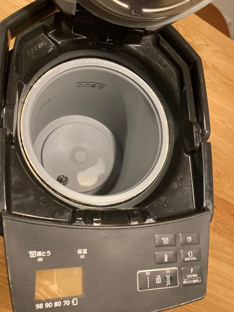 タイガー　70℃ 黒い角型電気ポット 2.2ℓ