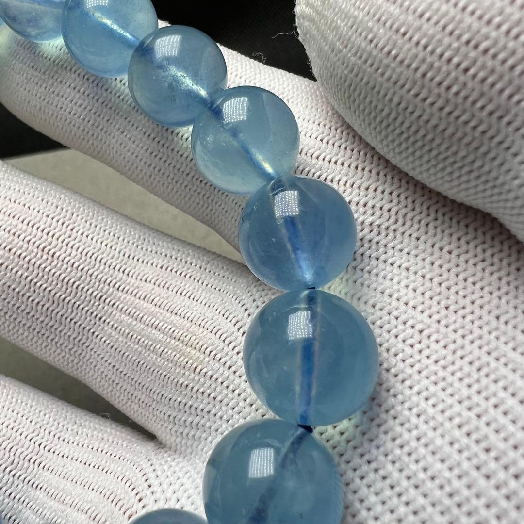 【73273】 ハイグレード アクアマリン 11.8mm ブレスレット 天然石