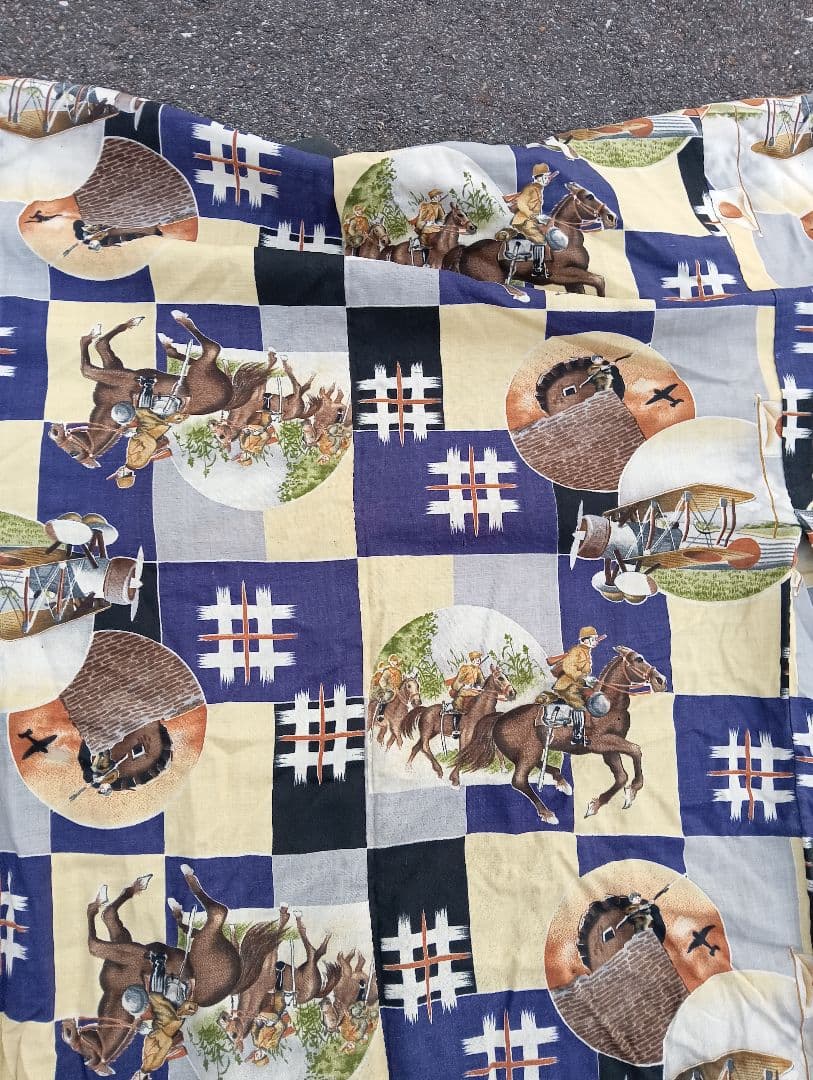 戦前　子供用　着物　戦争柄　戦意高揚　陸軍　海軍　戦車　戦艦　機関銃　飛行機