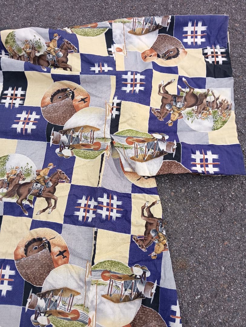 戦前　子供用　着物　戦争柄　戦意高揚　陸軍　海軍　戦車　戦艦　機関銃　飛行機