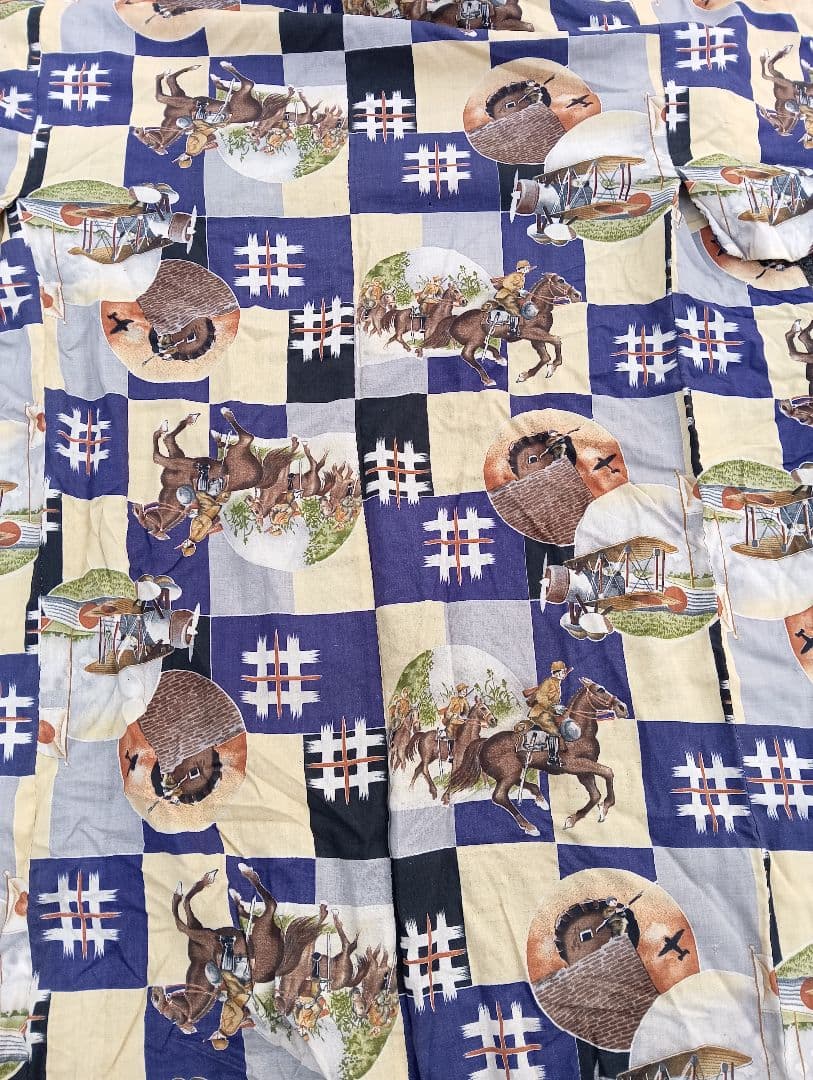 戦前　子供用　着物　戦争柄　戦意高揚　陸軍　海軍　戦車　戦艦　機関銃　飛行機