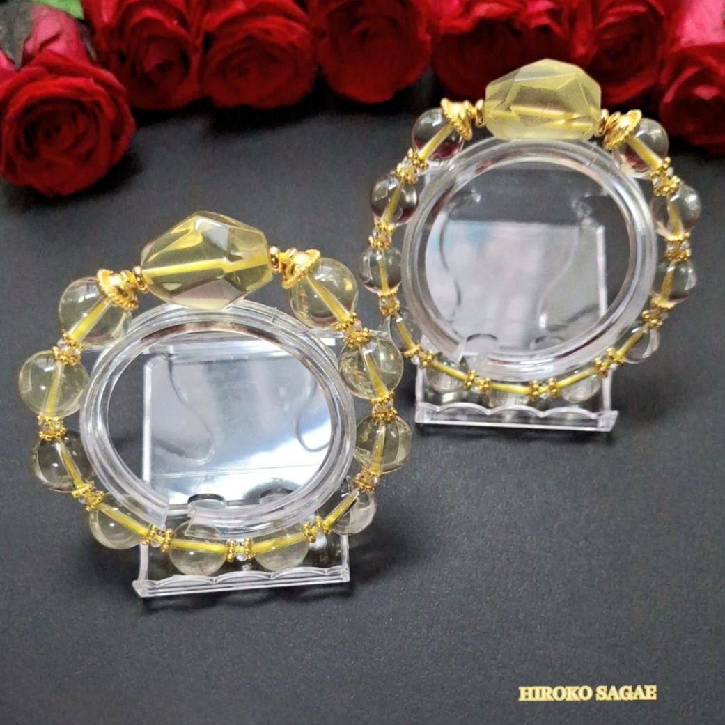 スター レモンクォーツ & 高品質 大粒 レモンクォーツ ブレスレット No.2