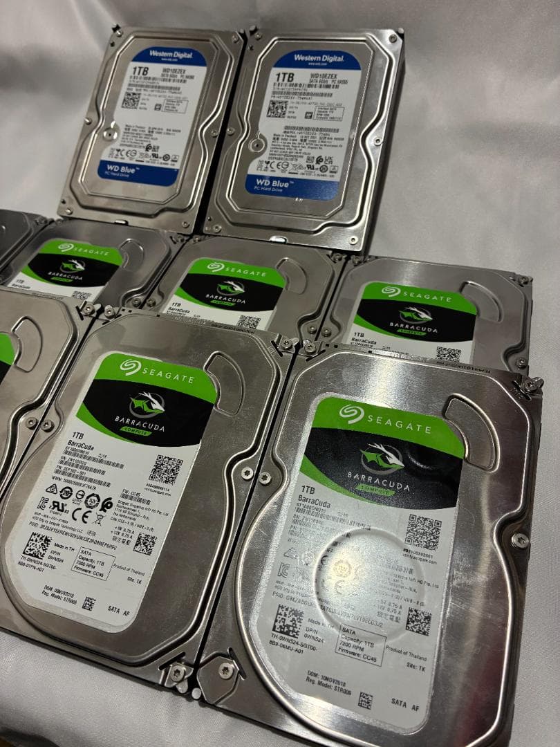 HDD 1TB 3.5インチ 10台セット*Seagate ,WD Blue