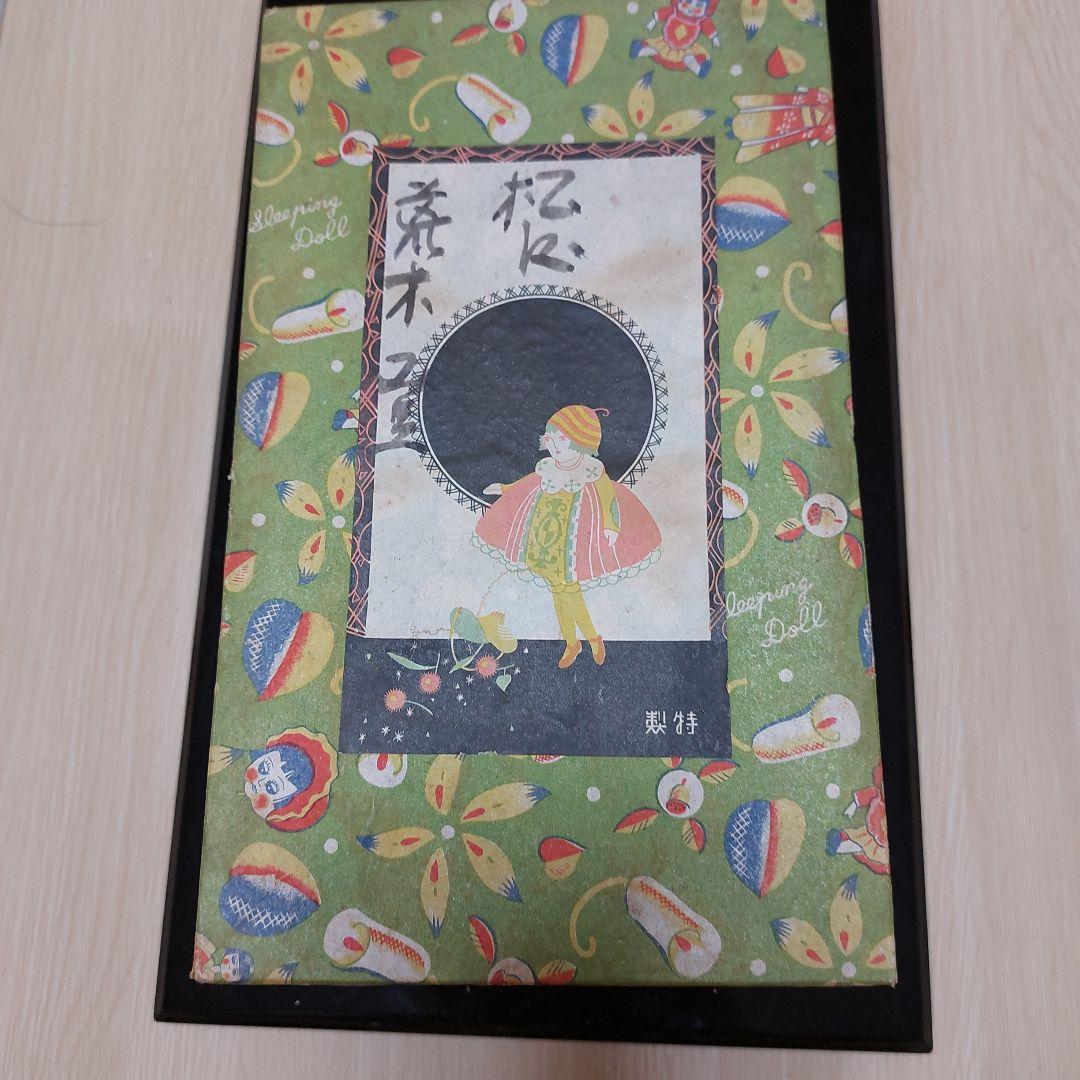 アンティークドール 赤いドレスの人形ビスクドール 箱付き