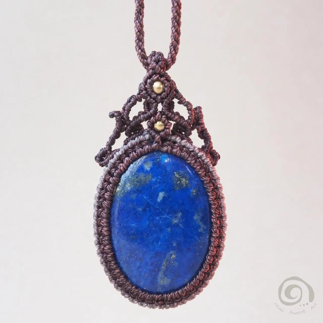 ラピスラズリ マクラメ ネックレス ルドラクシャ