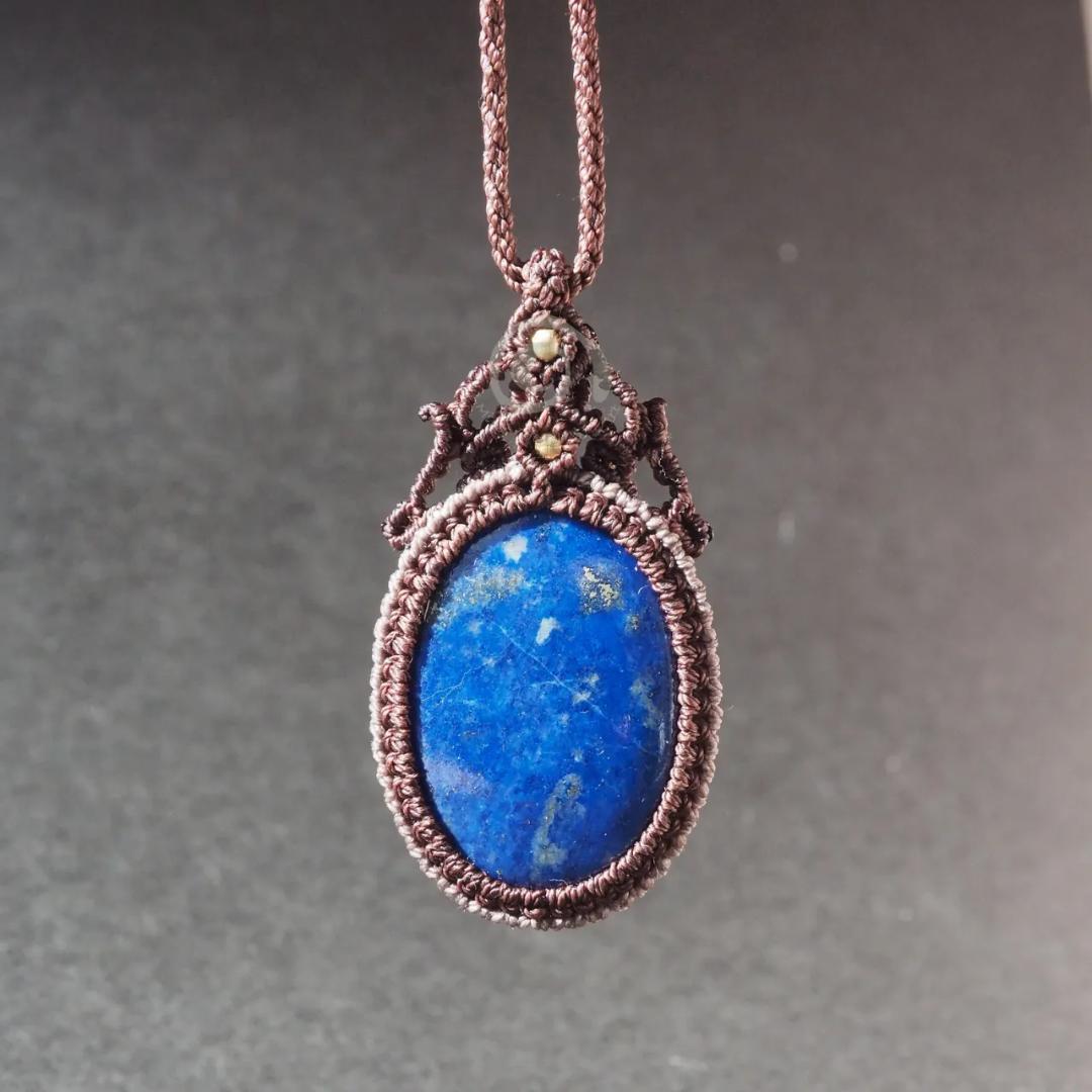 ラピスラズリ マクラメ ネックレス ルドラクシャ