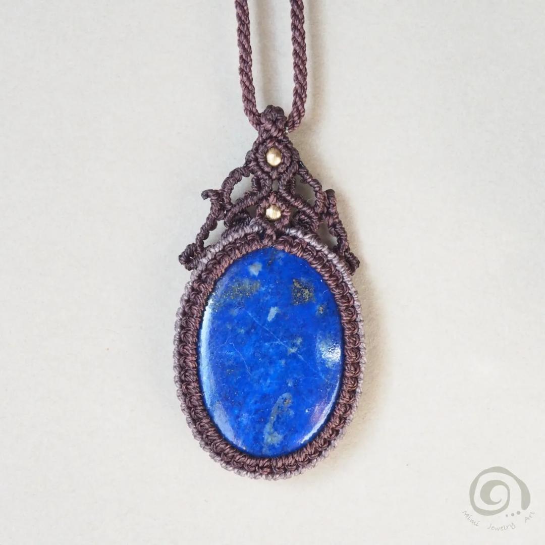 ラピスラズリ マクラメ ネックレス ルドラクシャ