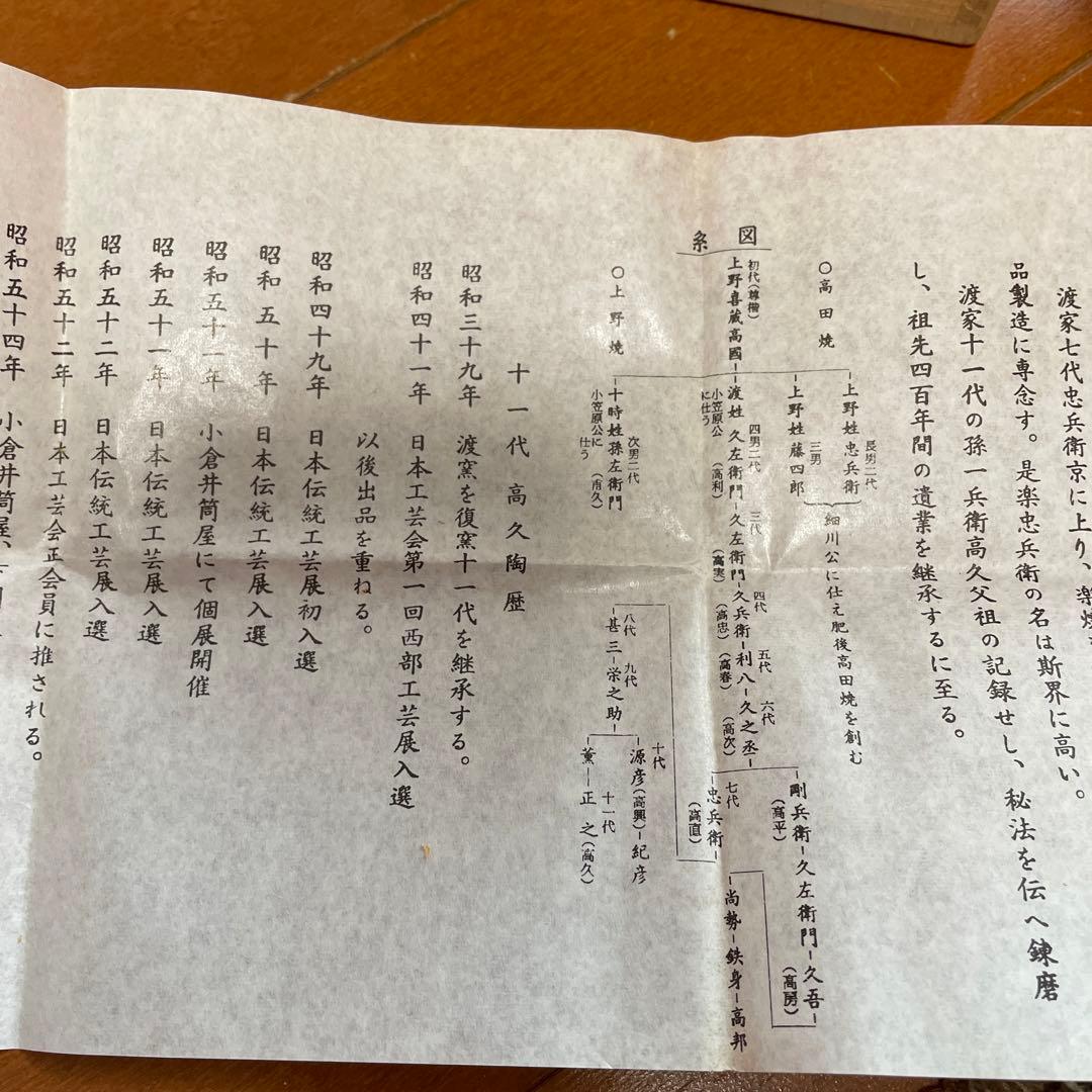 上野焼　十一代　渡(久兵衛)高久　盃　2個セット