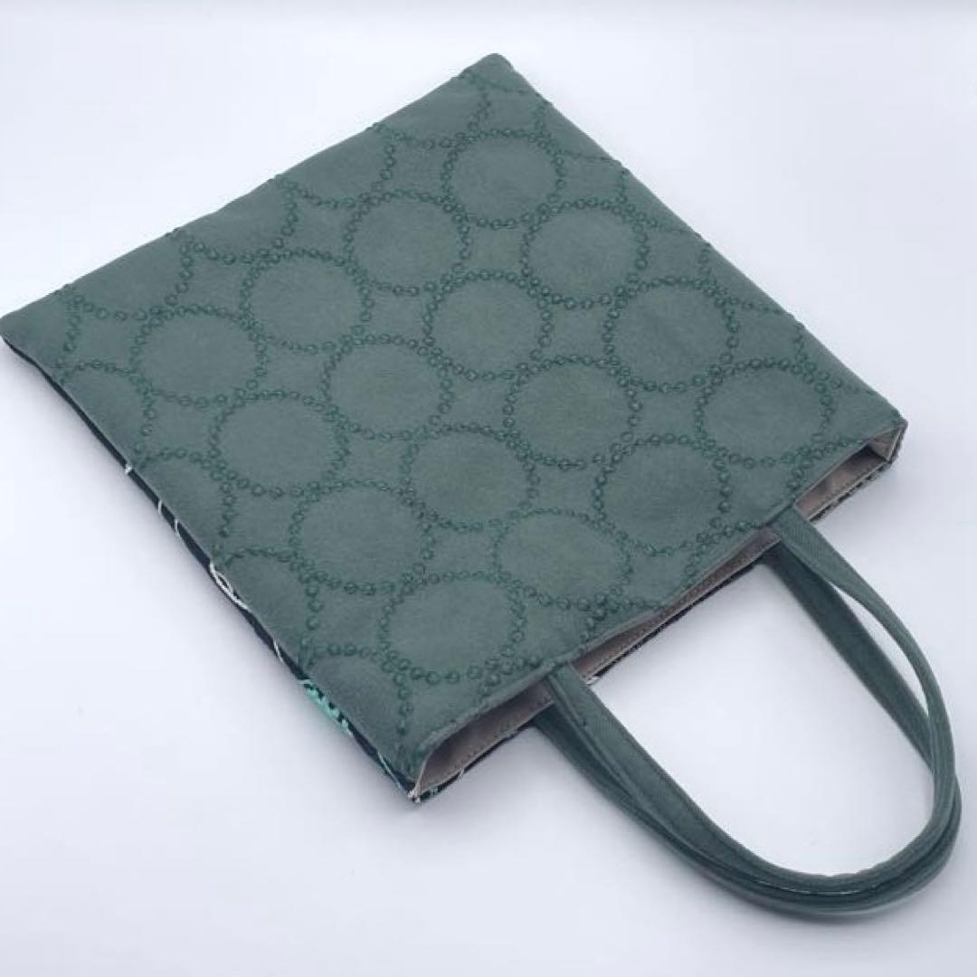 52.ミナペルホネン*パッチワーク ハンドメイド バッグ グリーン