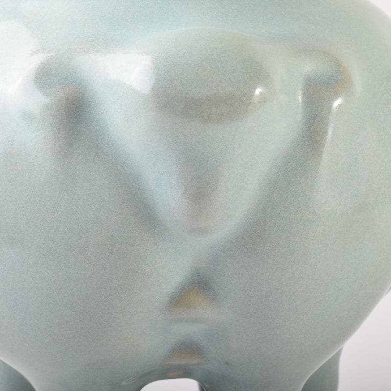 中国　龍泉窯　粉青釉　羊形瓶　高さ約30.5cm　時代箱付　C　7178A