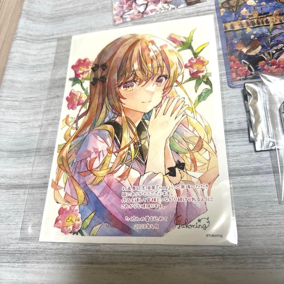 優子鈴　直筆サイン入り　ポストカード　缶バッジ　ステッカー　個展入場特典