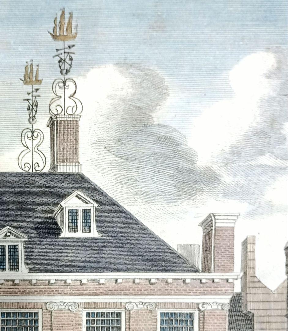 額装品　18世紀　J.WAGENAAR 「提督府または侯爵の庭/館」美品　景観図