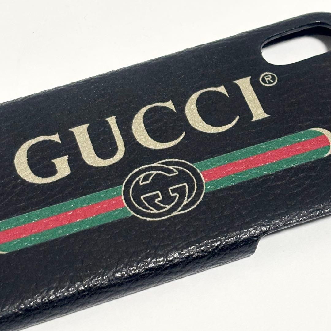 GUCCI◆ロゴ入り◆ブラック◆スマホケース◆iPhone X/XS