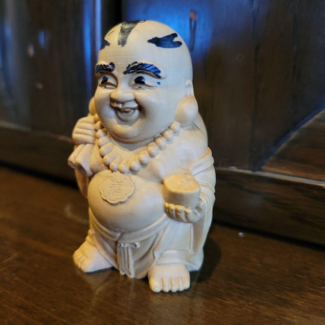 【曰く付き】木製 笑顔のかずおちゃん 5.５cm置物