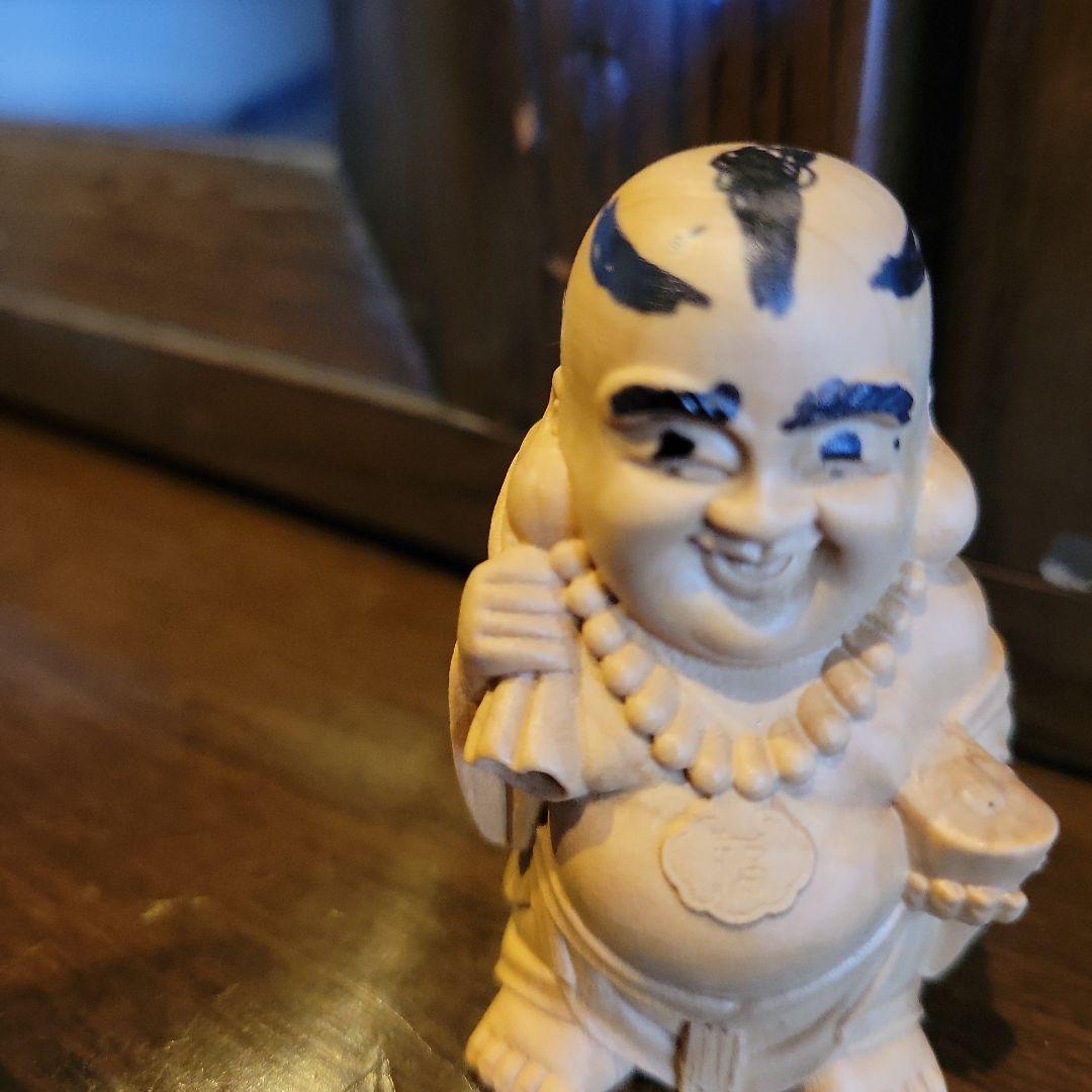 【曰く付き】木製 笑顔のかずおちゃん 5.５cm置物