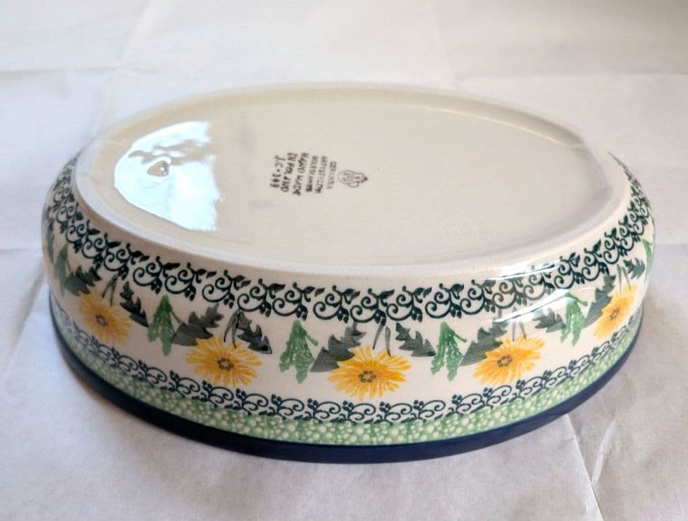 セラミカ/ツェラミカ　グラタン皿（大）　たんぽぽ　ポーリッシュポタリー