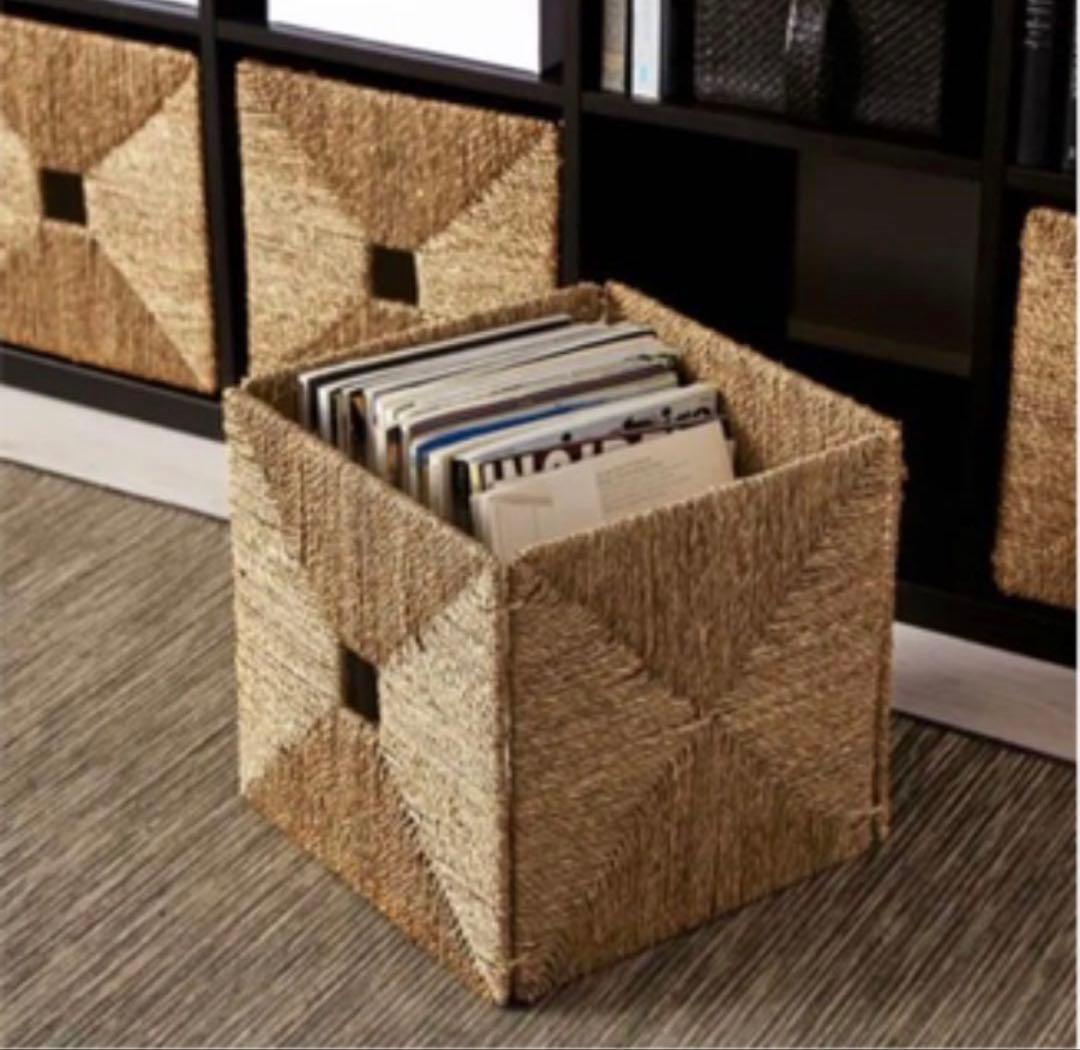 IKEA製　4個セット　バスケット　カゴ　ナチュラル　自然　おしゃれ　収納　天然