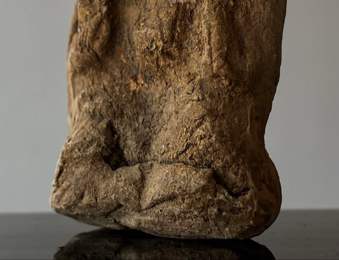 【古相 小さい大黒天 土人形 約3.5㎝ 江戸時代頃】骨董仏像郷土玩具豆仏民藝