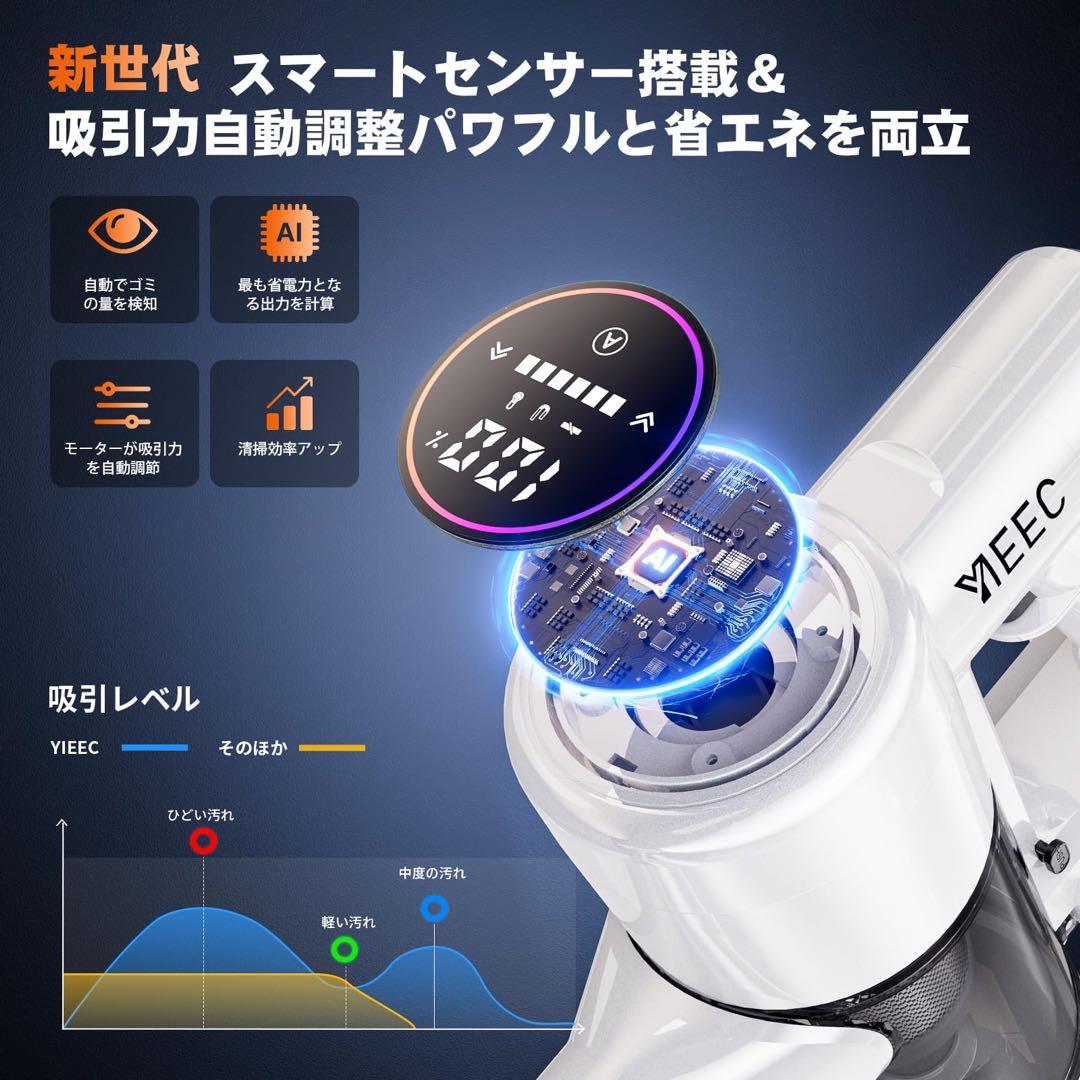 掃除機 コードレス2026業界初AIホコリ自動検知!史上最小運転音