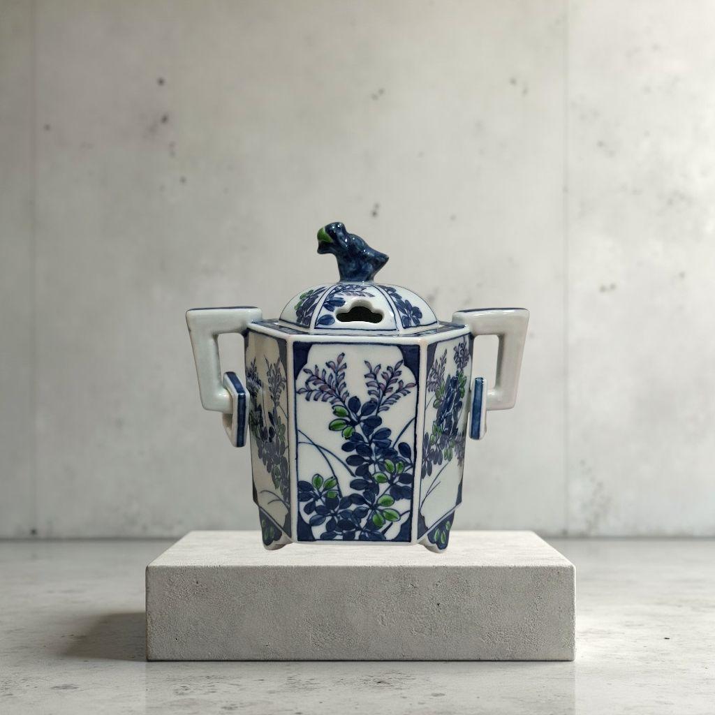 有田焼　二宮閑山　香炉　置物　インテリア　希少　茶道具　お香　三足　床間　陶器