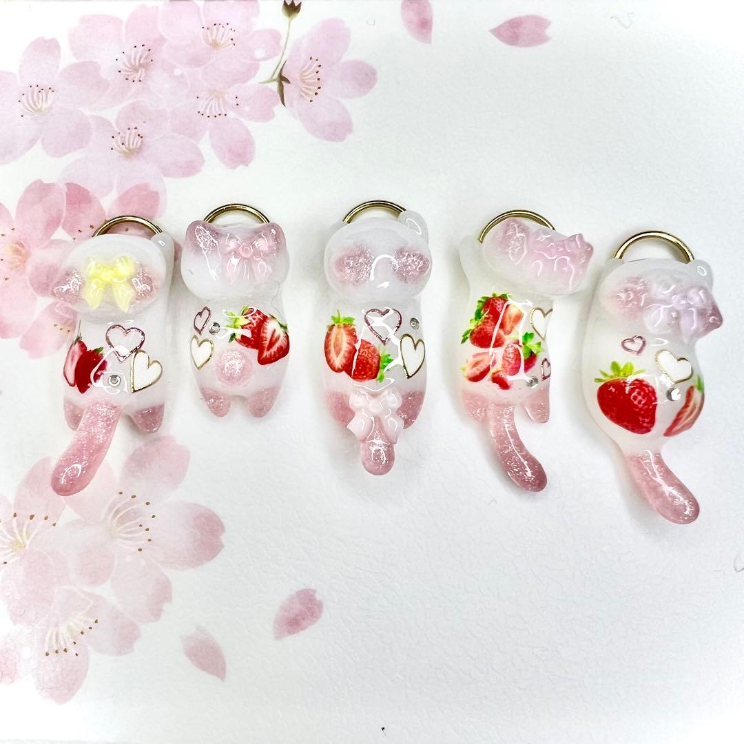 リクエスト専用　バレンタイン　ピンク　ハート　猫　5個セット