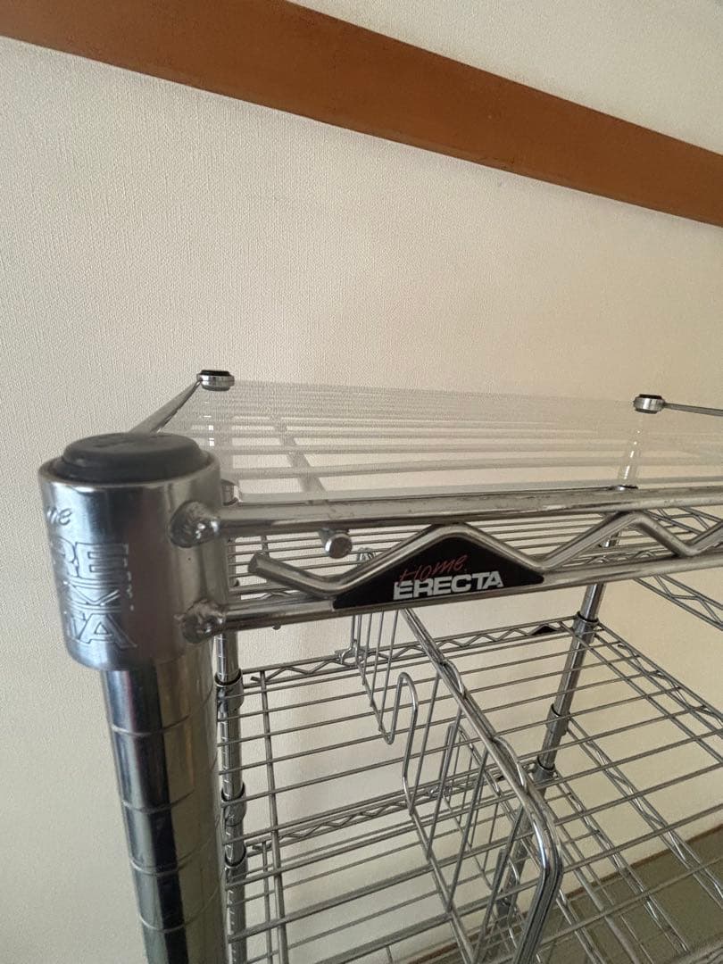 エレクター５段棚　ブックシェルフ付き アクリル板1枚付き