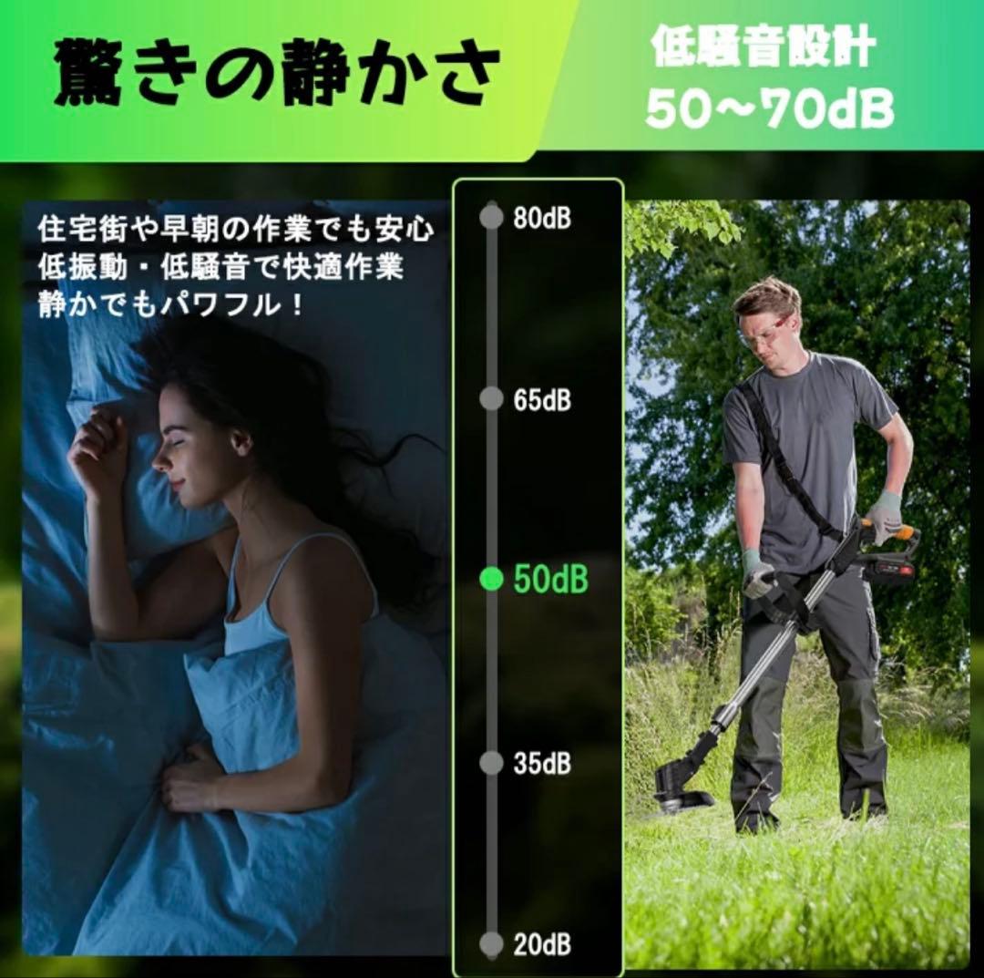 草刈り機 充電式 草刈機 コードレス 4種類替刃 バッテリー2個 軽量 伸縮式