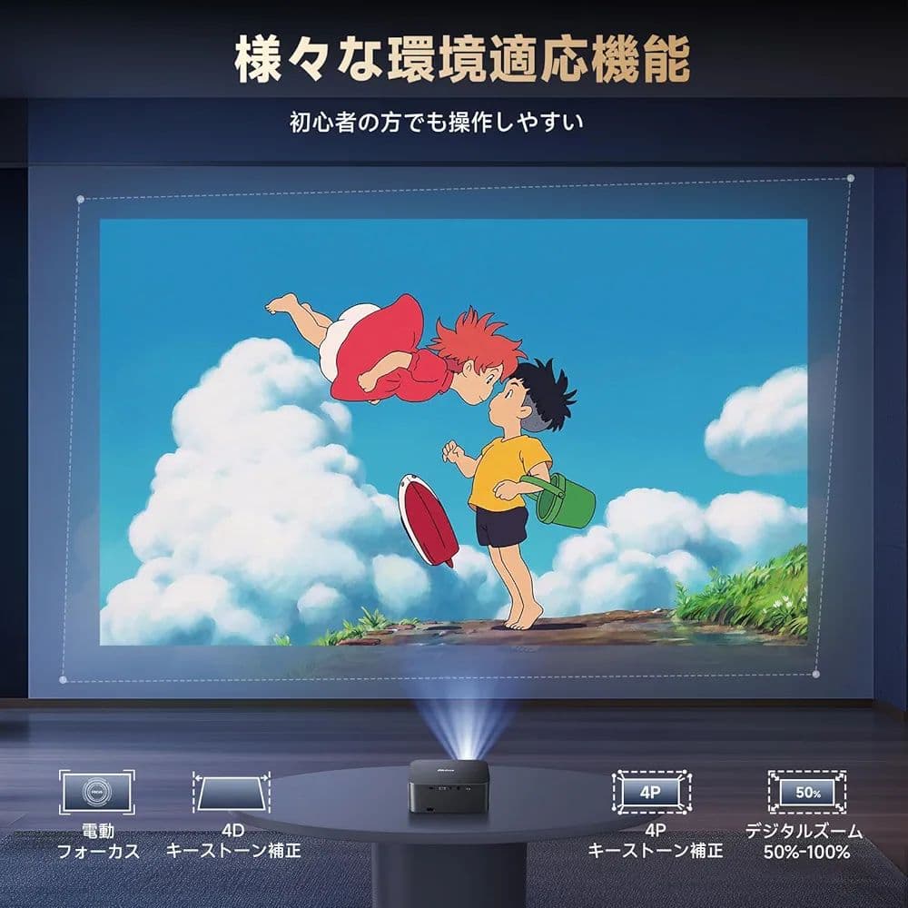 【新品】プロジェクター 家庭用 小型 高輝度 天井投影 4K Google TV