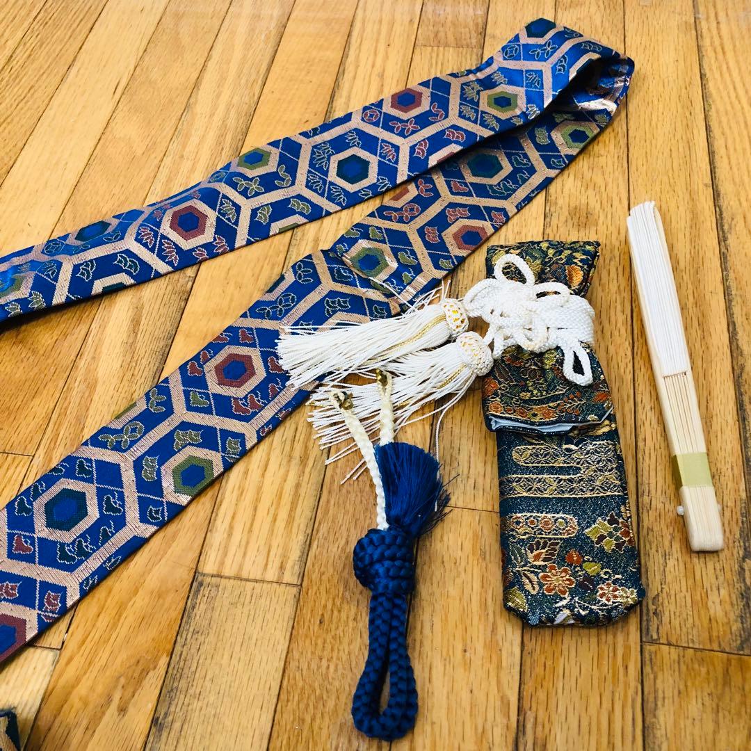 七五三５歳完全フルセット‼️豪華紺地系兜鷹金彩煌びやか⭐︎袴金蘭刺繍煌びやか際立つ