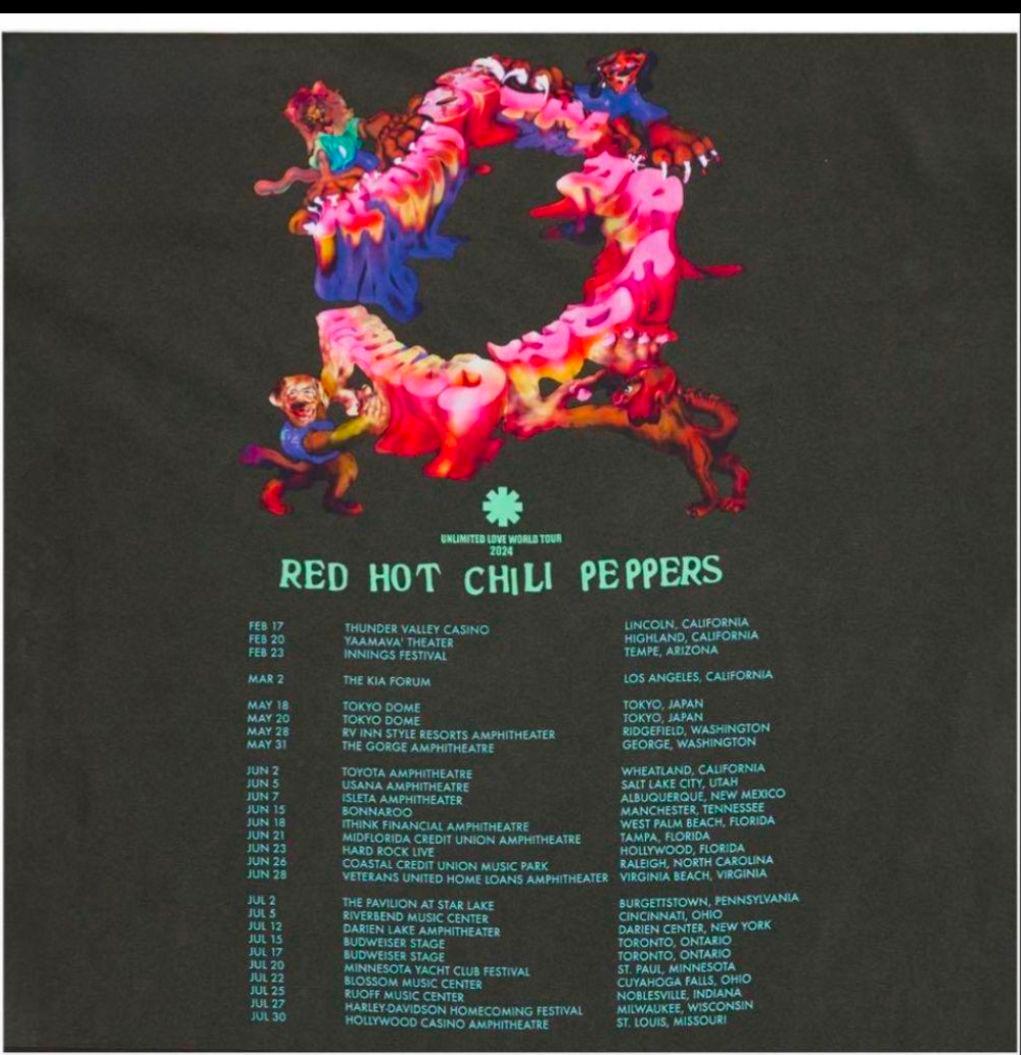 【新品未開封】 公式　RHCP 2024ツアーTシャツ L レッチリ フェード
